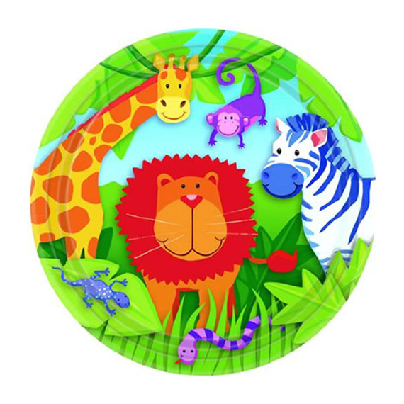 Jungle Animals Large Paper Plates