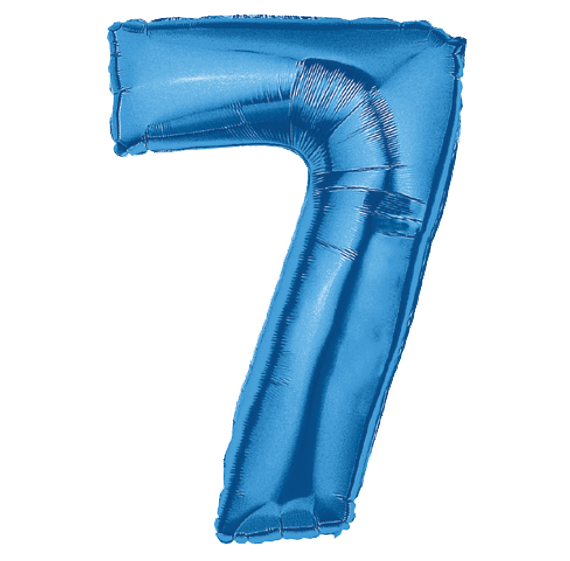 Megaloon Number Seven Blue Balloon