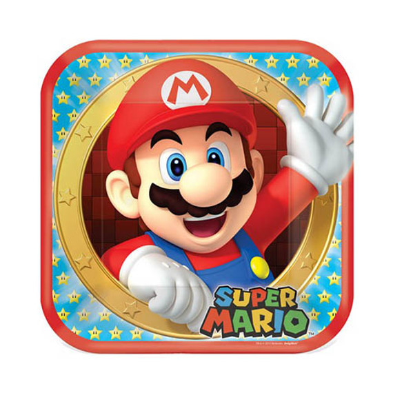 Super Mario Party Paper Square Plates