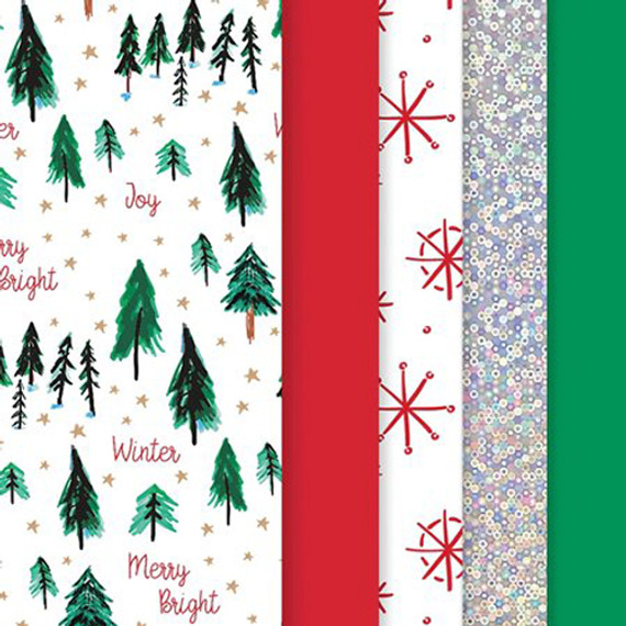 Christmas Themed Mylar Multicolor Tissue Papers