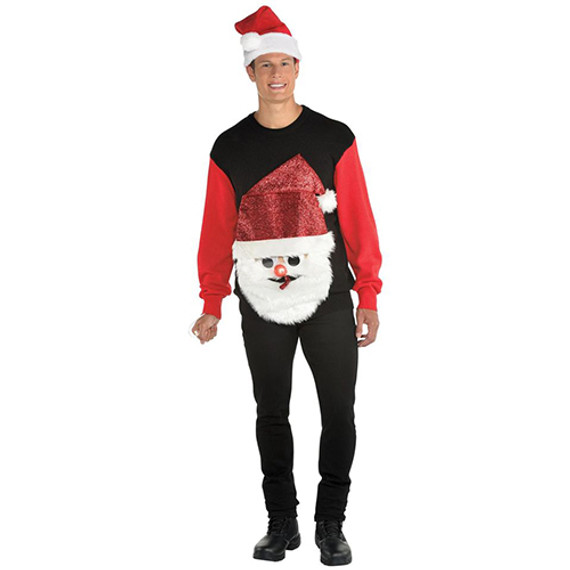 Light-Up Santa Blowout Ugly Sweater Adult - Large/XLarge