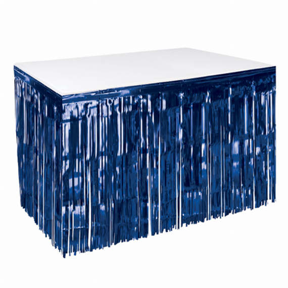 Navy 1-Ply Metallic Table Skirting