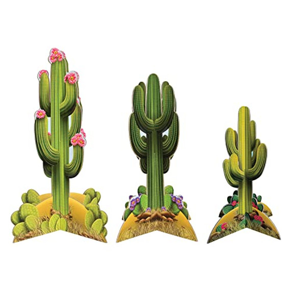 3-D Western Assorted Cactus Centerpieces