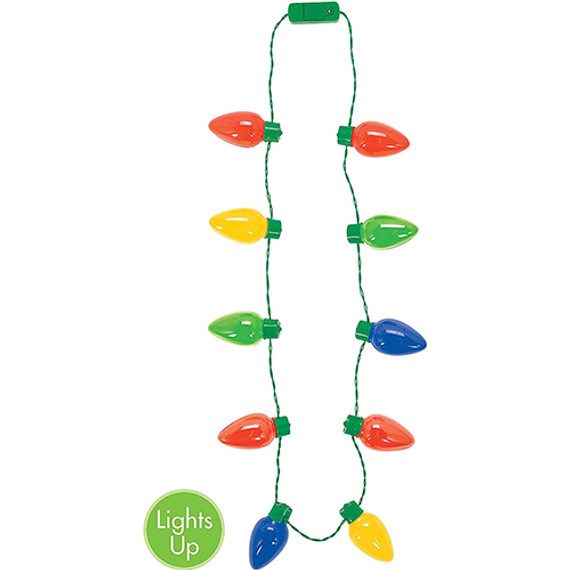 Light Up Christmas Bulb Necklace