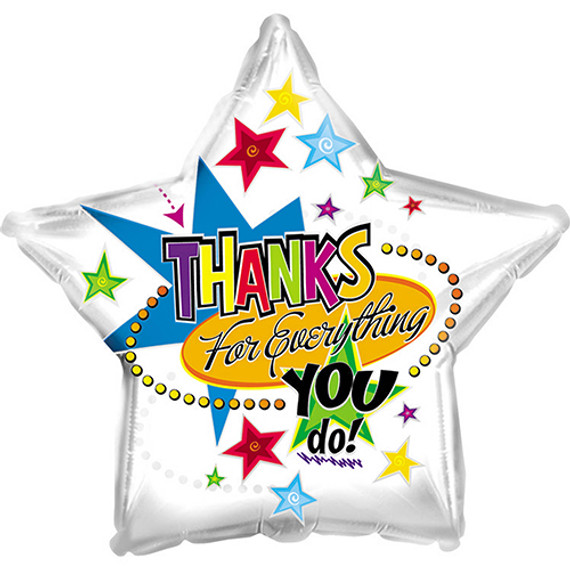 18" Thanks for Everything You Do Foil Mylar Balloon