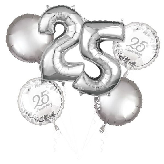 25th Anniversary Foil Balloons Bouquet