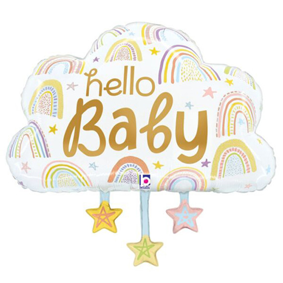 Hello Baby Cloud Super Shape Foil Balloon - 28"