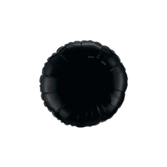 18" Black Round Flat Foil Balloon