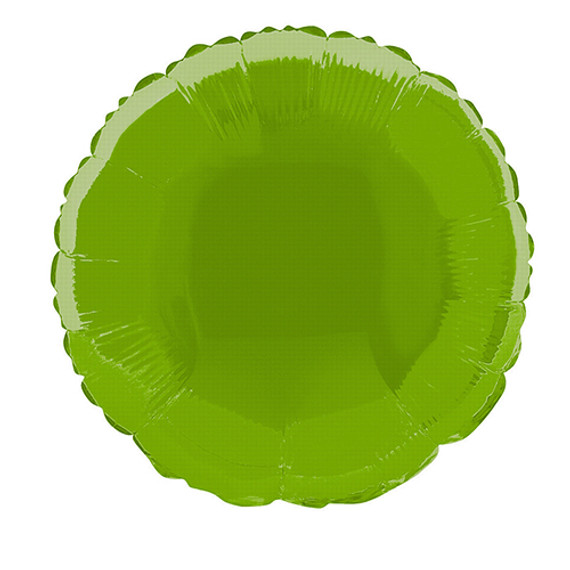 18" Metallic Lime Green Round Flat Foil Balloon