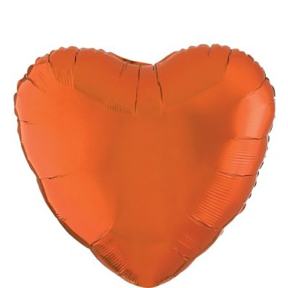 18" Metallic Orange Heart Balloon