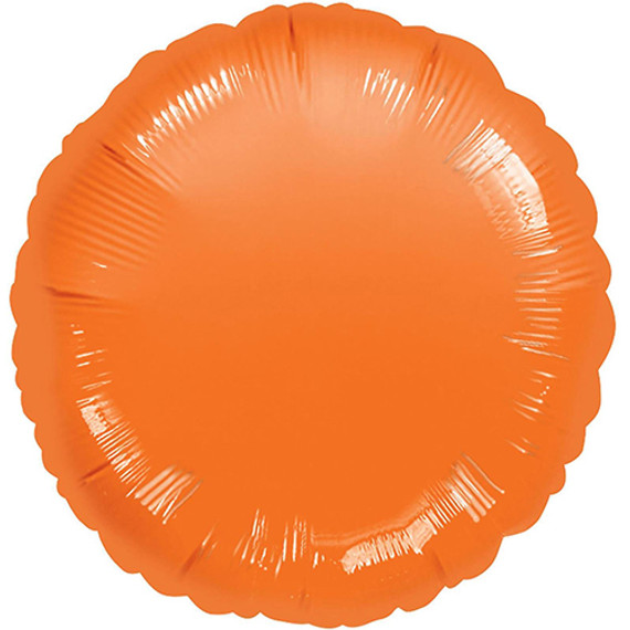 18" Metallic Orange Round Flat Foil Balloon