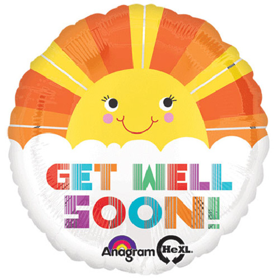 GET WELL SOON SMILEY SUNSHINE BALLOON