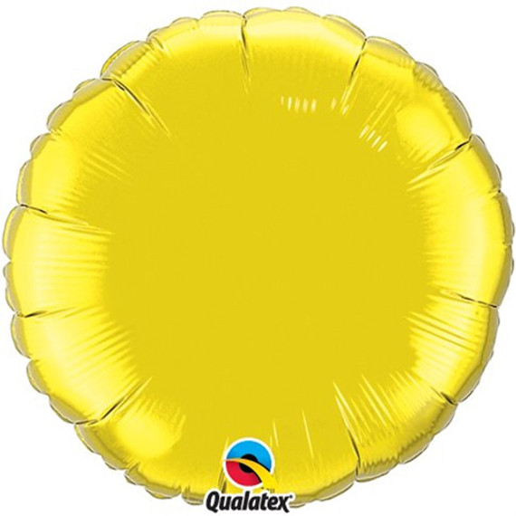 18" Metallic Citrine Yellow Round Flat Foil Balloon