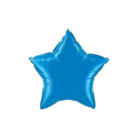 20" Metallic Sapphire Blue Star Shaped Flat Metallic Foil Balloon