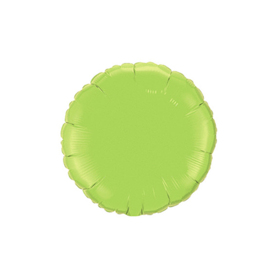 18" Lime Green Round Flat Foil Balloon