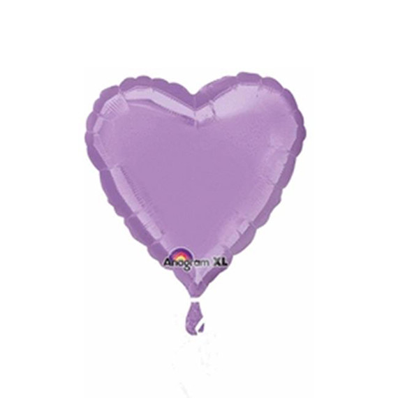 18" Pearl Lavender Heart Flat Foil Balloon