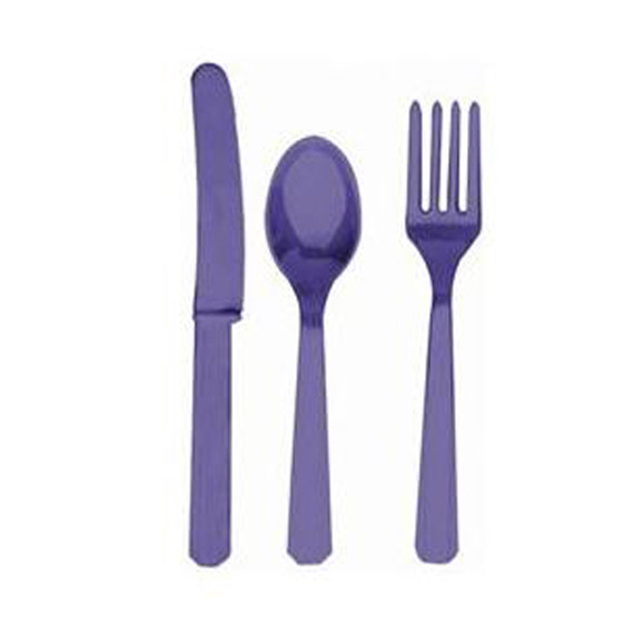 Purple Assorted Plastic Cutlery