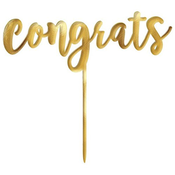 Congrats Cake Topper - Gold