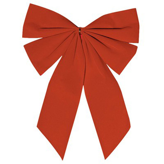 Flocked Christmas Red Bows - 15" x 11"