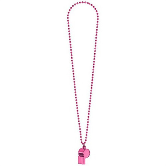 36" Pink Necklace with Whistle