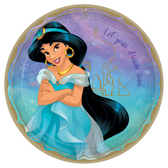 9" Disney Princess Once Upon a Time Jasmine Large Paper Plates