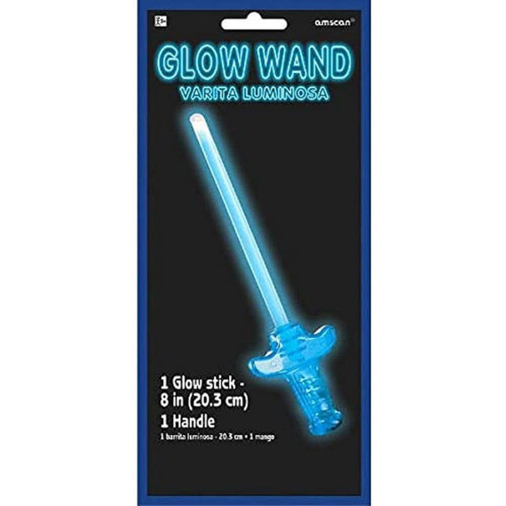 8" Glow Stick Wand with Blue Saber Topper