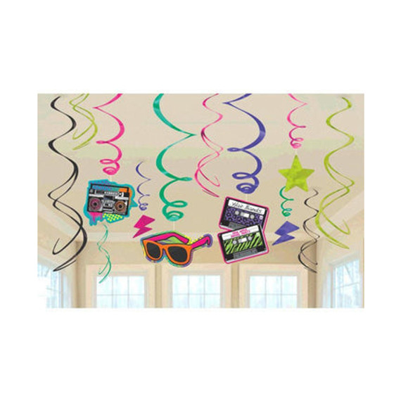 Totally 80s Swirl Decorations