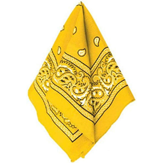 Paisley Yellow Bandana, 20" x 20"