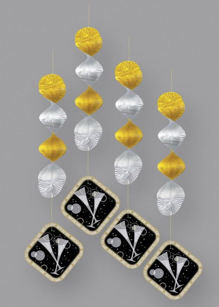 4 Bubbly New Year Hang Decoration 18"