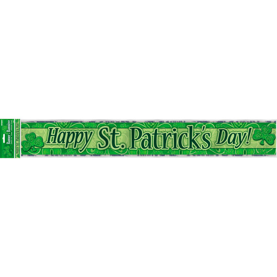 St Patrick's Clover Foil Banner 12Ft