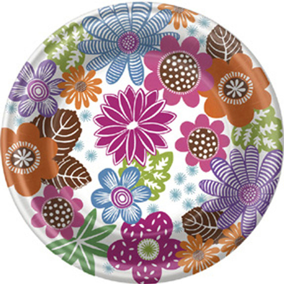 Fall Mod Floral 9 Inch Dinner Plate