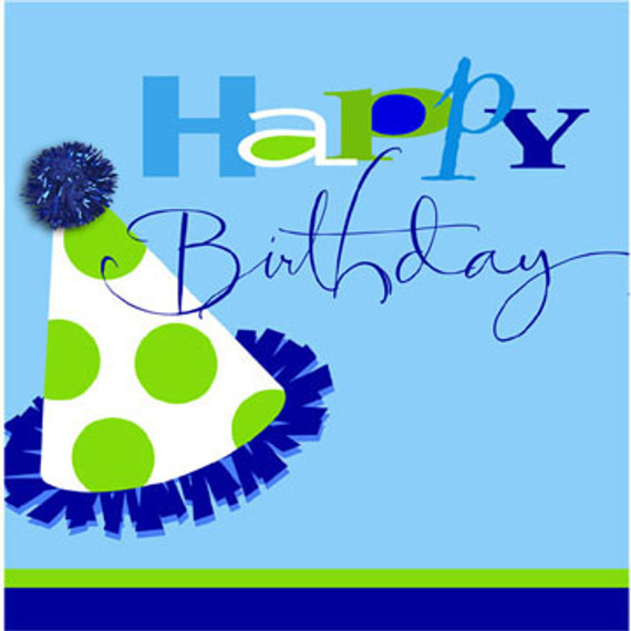 Birthday Blue Luncheon Napkin 16 Pack