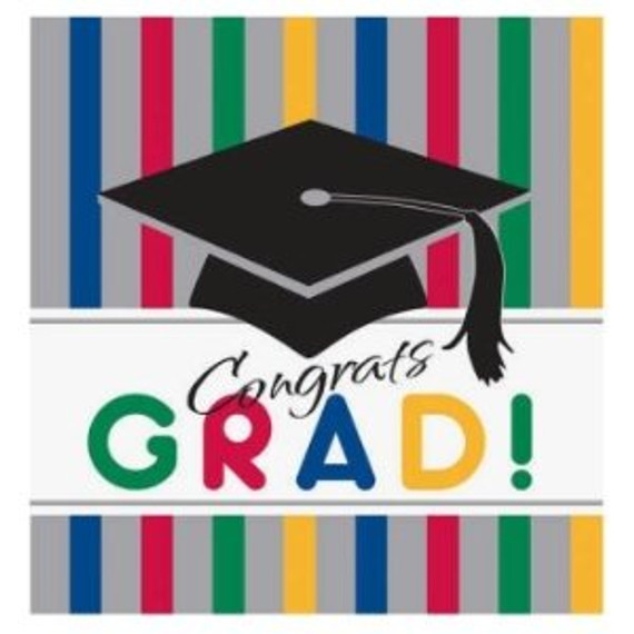 Graduation Stripes Plastic Tablecover 54" X 108"