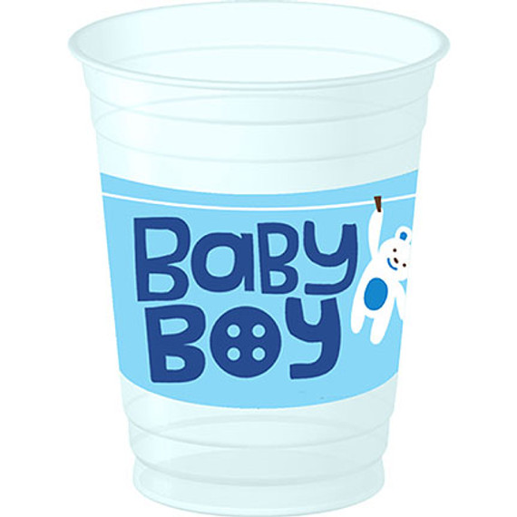 Cute as a Button Boy 14 oz Party Plastic Cup