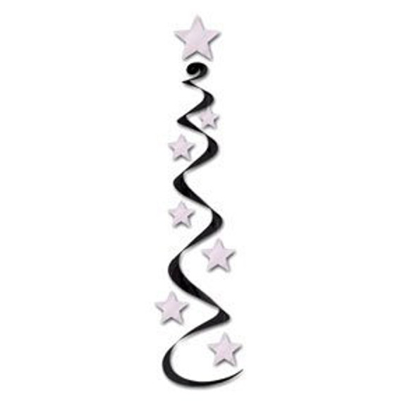 Black & Silver Star Whirls