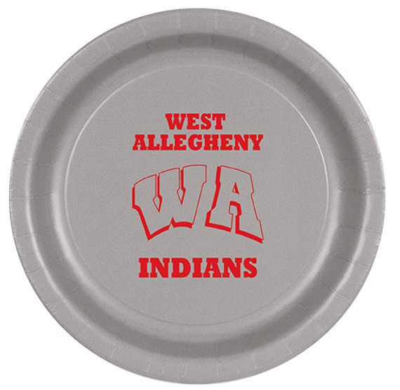 9-inch West Allegheny Indians Plates, 8 count