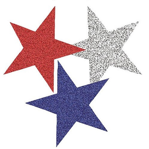 Patriotic Mini Glitter Cut Out Decorations