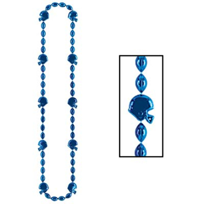 Football Beads Necklace (Blue) Party Accessory