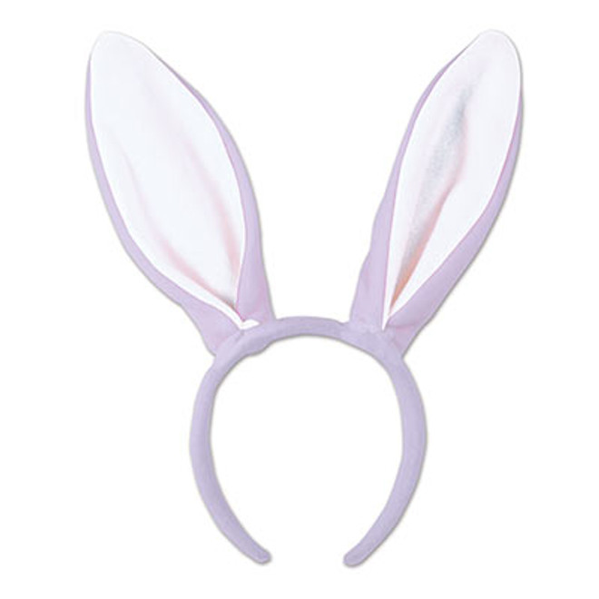 Soft-Touch Bunny Ears Lavender & White