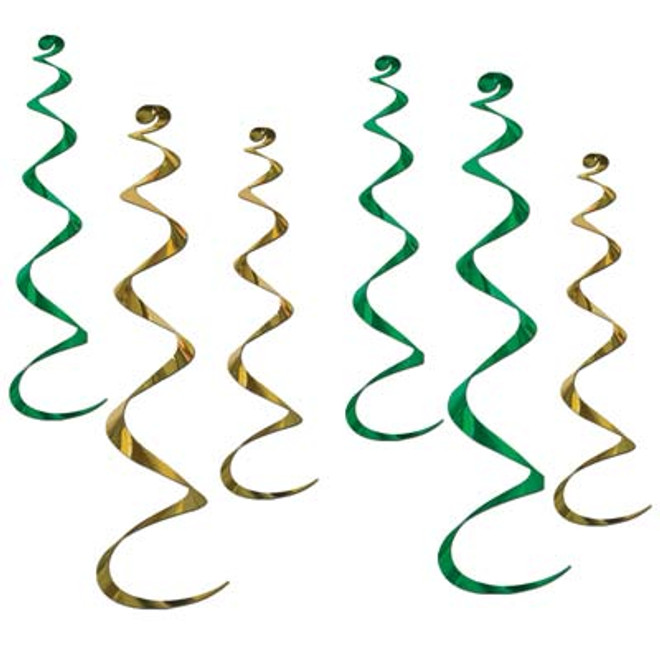 Gold and Green Twirly Whirlys