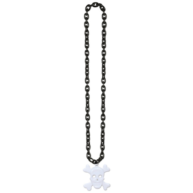 Chain Beads with Skull & Crossbones Medal