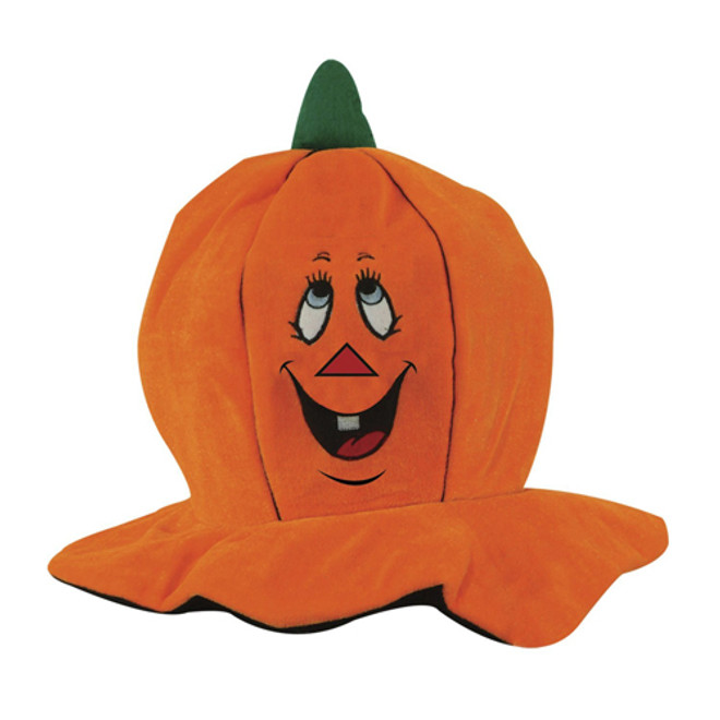 Plush Jack-O-Lantern Hat - Orange