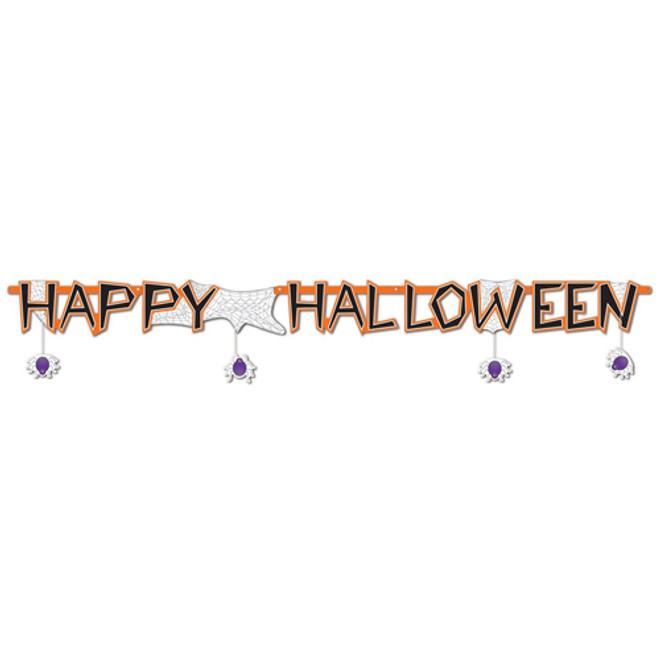 Happy Halloween Streamer -Orange/Black