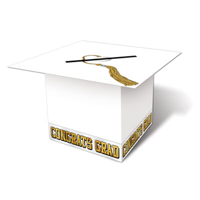 Grad Cap Card Box-White