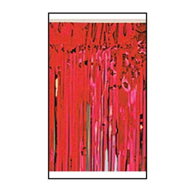 1-Ply FR Metallic Fringe Drape-Red