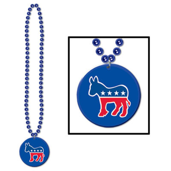 Beads w/Democratic Candidate Hillary Clinton Medallion