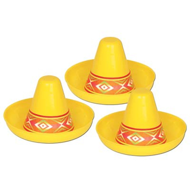 Miniature Yellow Plastic Sombrero