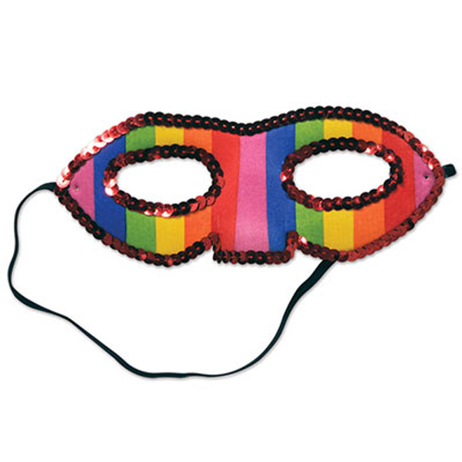 Sequined Rainbow Half Mask