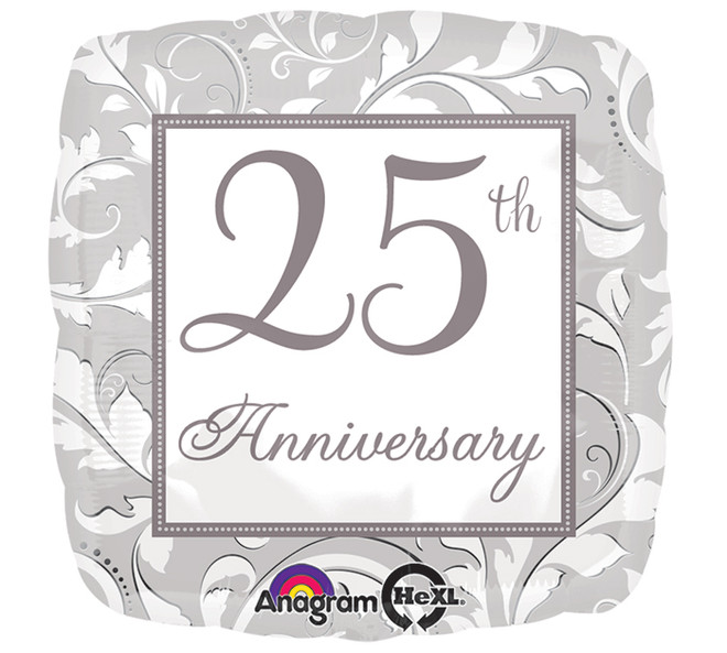 Silver Scroll 25Th Anniversary Balloon