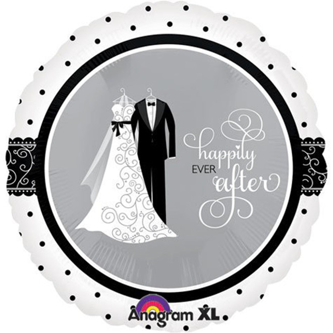 18-Inch Black & White Wedding Balloon